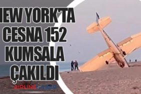 New York'ta Cesna 152 Kumsala Çakıldı
