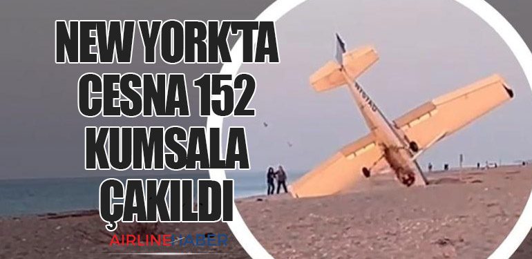 New York'ta Cesna 152 Kumsala Çakıldı