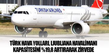 Türk Hava Yolları, Ljubljana Havalimanı Kapasitesini Yüzde 19,8 Artırarak Zirvede