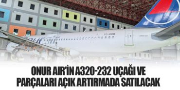 Onur Air’in Airbus A320-232 Uçağı ve Parçaları Açık Artırmada Satılacak