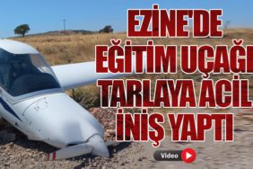 Ezine'de Eğitim Uçağı Tarlaya Acil İniş Yaptı