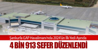Şanlıurfa GAP Havalimanı’nda 2024’ün İlk Yedi Ayında 4 Bin 913 Sefer Düzenlendi