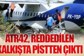 ATR42, reddedilen kalkışta pistten çıktı