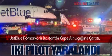 JetBlue Römorkörü Boston’da Cape Air Uçağına Çarptı, İki Pilot Yaralandı