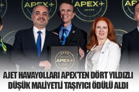 AJet Havayolları APEX’ten Dört Yıldızlı Düşük Maliyetli Taşıyıcı Ödülü Aldı