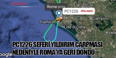 Pegasus Havayolları PC1226 Seferi Yıldırım Çarpması Nedeniyle Roma’ya Geri Döndü