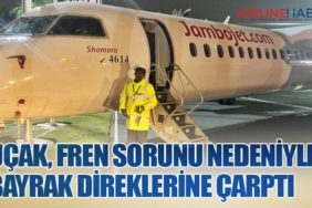 Uçak, Fren Sorunu Nedeniyle Bayrak Direklerine Çarptı