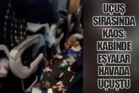 Uçuş Sırasında Kaos: Kabinde Eşyalar Havada Uçuştu