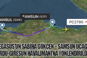 Pegasus’un Sabiha Gökçen – Samsun Uçağı Ordu-Giresun Havalimanı’na Yönlendirildi
