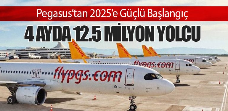 Pegasus’tan 2025’e Güçlü Başlangıç: 4 Ayda 12.5 Milyon Yolcu
