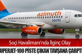 Soçi Havalimanı'nda İlginç Olay: Superjet-100 Piste Çıkan Tavşana Çarptı