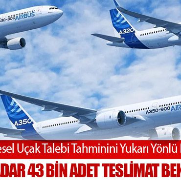 Airbus Küresel Uçak Talebi Tahminini Yukarı Yönlü Revize Etti: 2044’e Kadar 43 Bin Adet Teslimat Bekleniyor 12 Haberler RUSYA Airbus Küresel Uçak Talebi Tahminini Yukarı Yönlü Revize Etti: 2044’e Kadar 43 Bin Adet Teslimat Bekleniyor