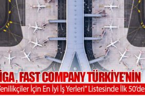 İGA İstanbul Havalimanı, Fast Company Türkiye’nin “Yenilikçiler İçin En İyi İş Yerleri” Listesinde İlk 50’de!
