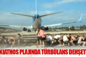 Skiathos Plajında Türbülans Dehşeti