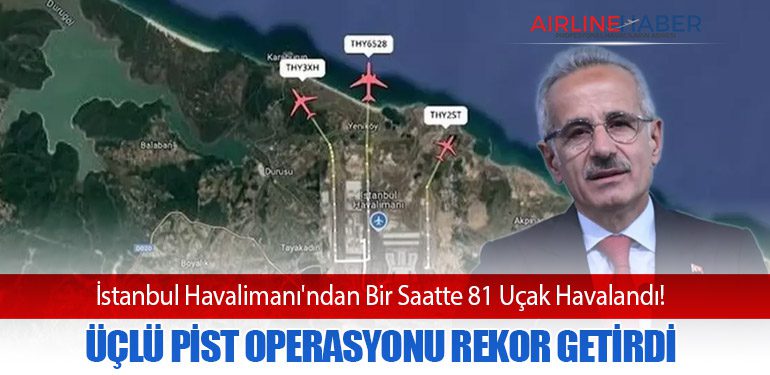 İstanbul Havalimanı'ndan Bir Saatte 81 Uçak Havalandı! Üçlü Pist Operasyonu Rekor Getirdi