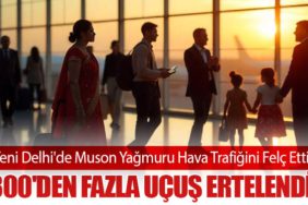 Yeni Delhi'de Muson Yağmuru Hava Trafiğini Felç Etti: 300'den Fazla Uçuş Ertelendi