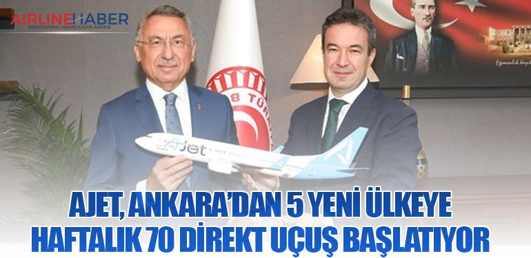 AJet, Ankara’dan 5 Yeni Ülkeye Haftalık 70 Direkt Uçuş Başlatıyor