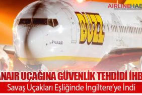 Ryanair Uçağına Güvenlik Tehdidi İhbarı: Savaş Uçakları Eşliğinde İngiltere’ye İndi