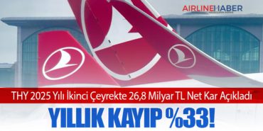THY 2025 Yılı İkinci Çeyrekte 26,8 Milyar TL Net Kar Açıkladı. Yıllık Kayıp %33!