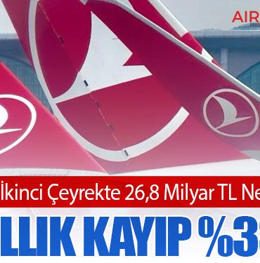 THY 2025 Yılı İkinci Çeyrekte 26,8 Milyar TL Net Kar Açıkladı. Yıllık Kayıp %33!