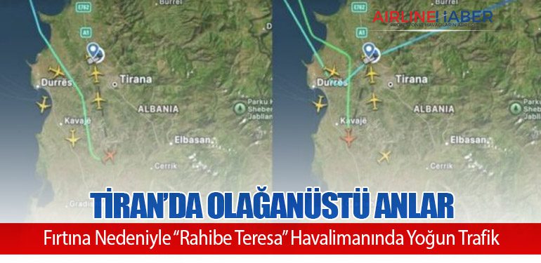 Tiran’da-Olağanüstü-Anlar-Fırtına-Nedeniyle-“Rahibe-Teresa”-Havalimanında-Yoğun-Trafik