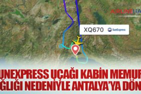 SunExpress Uçağı Kabin Memuru Sağlığı Nedeniyle Antalya’ya Döndü