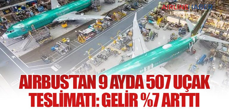 Airbus’tan 9 Ayda 507 Uçak Teslimatı: Gelir %7 Arttı
