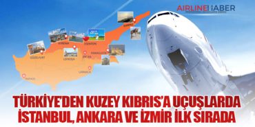 Türkiye’den Kuzey Kıbrıs’a Uçuşlarda İstanbul, Ankara ve İzmir İlk Sırada