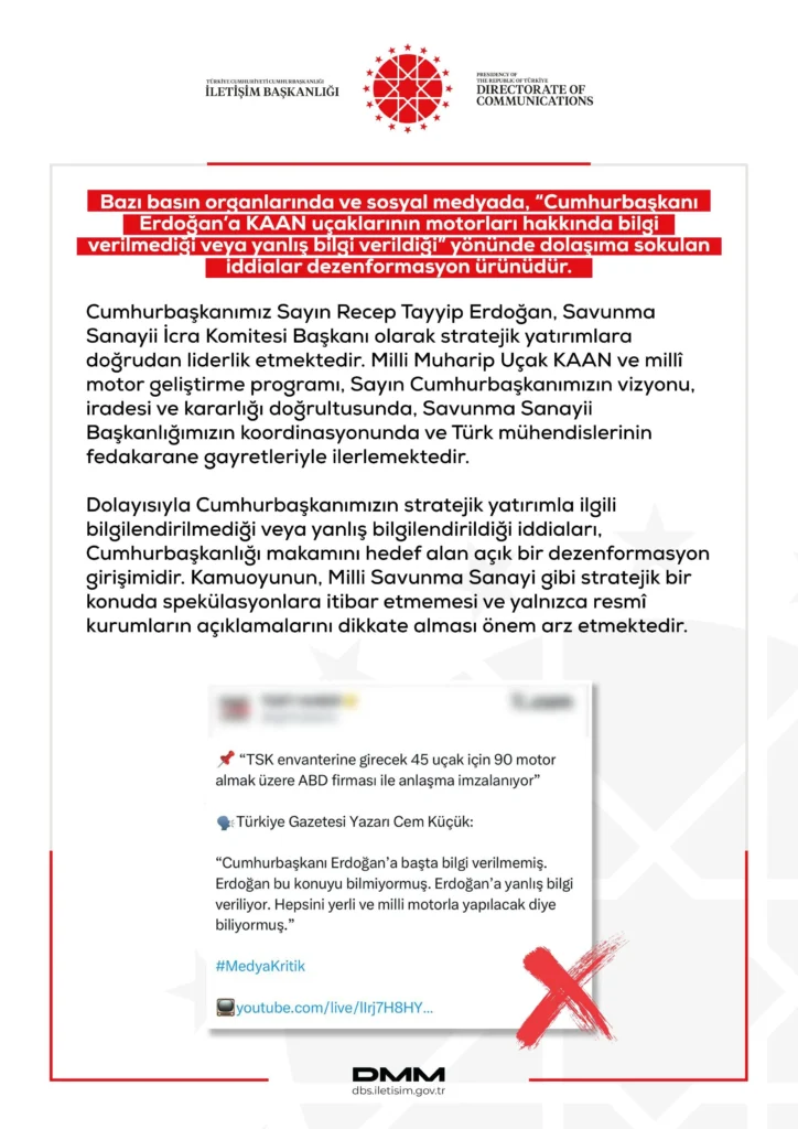 DMM: KAAN ve Milli Motor Programı Kararlılıkla İlerliyor