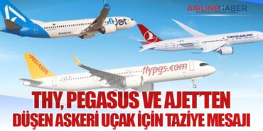 THY, Pegasus ve AJet’ten Düşen Askeri Uçak İçin Taziye Mesajı