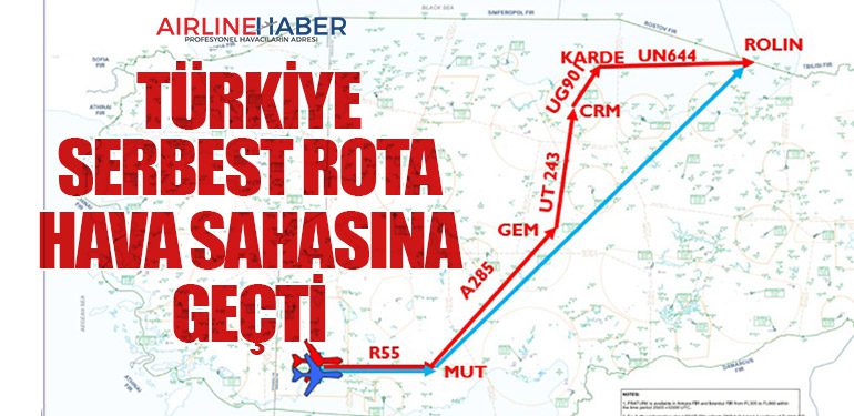 Türkiye Serbest Rota Hava Sahasına Geçti