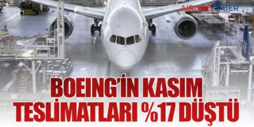 Boeing’in Kasım Teslimatları %17 Düştü