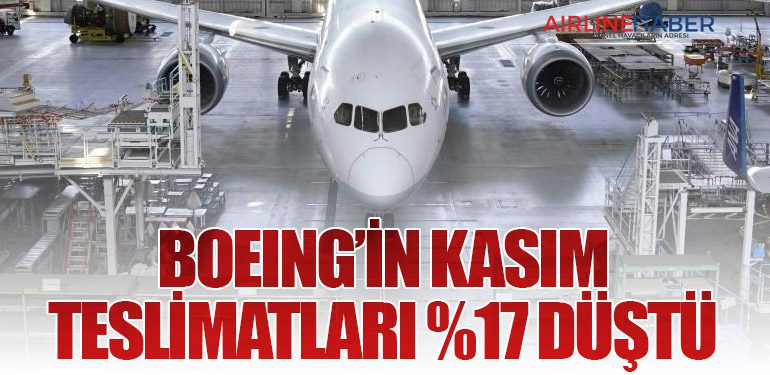 Boeing’in Kasım Teslimatları %17 Düştü