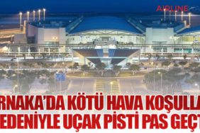 Larnaka’da Kötü Hava Koşulları Nedeniyle Uçak Pisti Pas Geçti