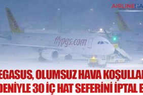 Pegasus, Olumsuz Hava Koşulları Nedeniyle 30 İç Hat Seferini İptal Etti