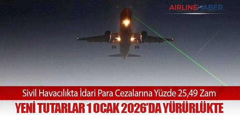 Sivil Havacılıkta İdari Para Cezalarına Yüzde 25,49 Zam: Yeni Tutarlar 1 Ocak 2026’da Yürürlükte