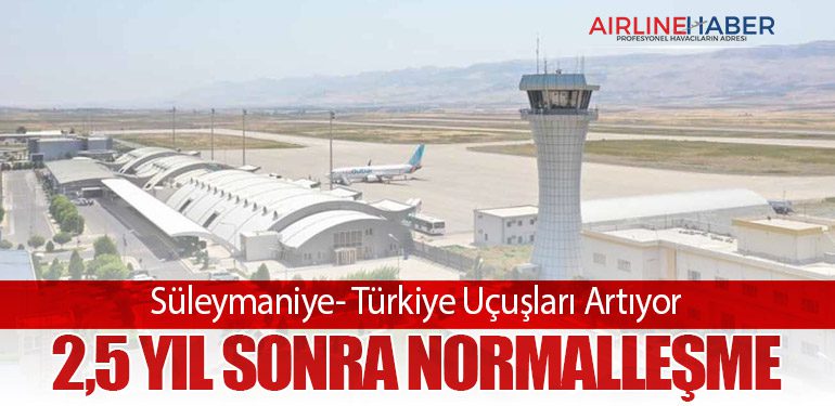 Süleymaniye- Türkiye Uçuşları Artıyor: 2,5 Yıl Sonra Normalleşme