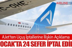 AJet’ten Uçuş İptallerine İlişkin Açıklama: 12 Ocak’ta 24 Sefer İptal Edildi