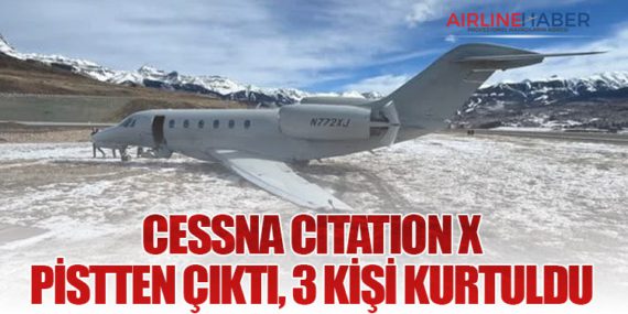 Cessna Citation X Pistten Çıktı, 3 Kişi Kurtuldu