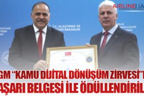 SHGM “Kamu Dijital Dönüşüm Zirvesi”nde Başarı Belgesi ile Ödüllendirildi