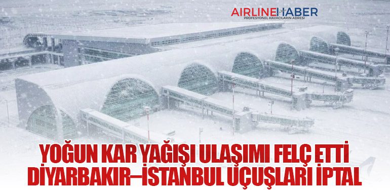 Yoğun Kar Yağışı Ulaşımı Felç Etti: Diyarbakır–İstanbul Uçuşları İptal