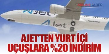 AJet’ten Yurt İçi Uçuşlara %20 İndirim