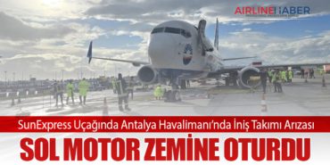 SunExpress Uçağında Antalya Havalimanı’nda İniş Takımı Arızası: Sol Motor Zemine Oturdu