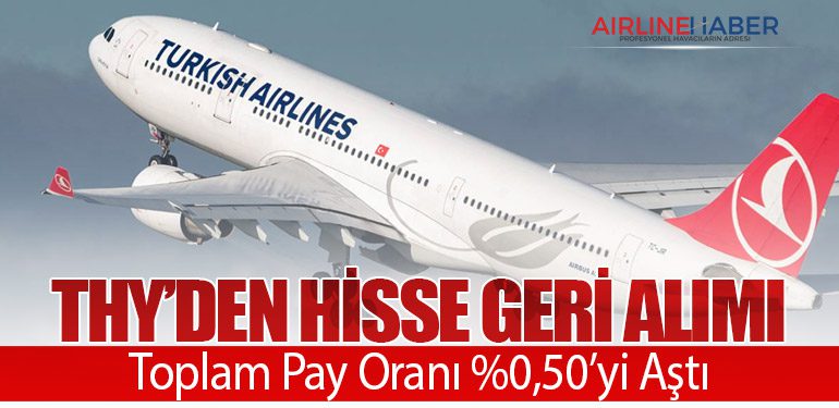 THY’den Hisse Geri Alımı: Toplam Pay Oranı %0,50’yi Aştı