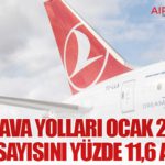 Türk Hava Yolları Ocak 2026’da Yolcu Sayısını Yüzde 11,6 Artırdı