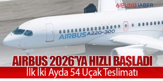 Airbus 2026’ya Hızlı Başladı: İlk İki Ayda 54 Uçak Teslimatı