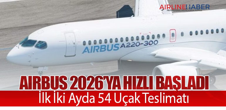Airbus 2026’ya Hızlı Başladı: İlk İki Ayda 54 Uçak Teslimatı