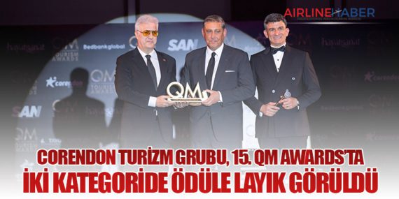 Corendon Turizm Grubu, 15. QM Awards’ta iki kategoride ödüle layık görüldü
