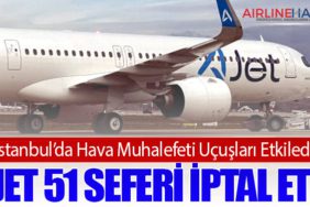 İstanbul’da Hava Muhalefeti Uçuşları Etkiledi : AJet 51 Seferi İptal Etti