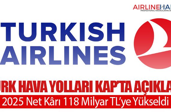 Türk Hava Yolları KAP’ta Açıkladı: 2025 Net Kârı 118 Milyar TL’ye Yükseldi